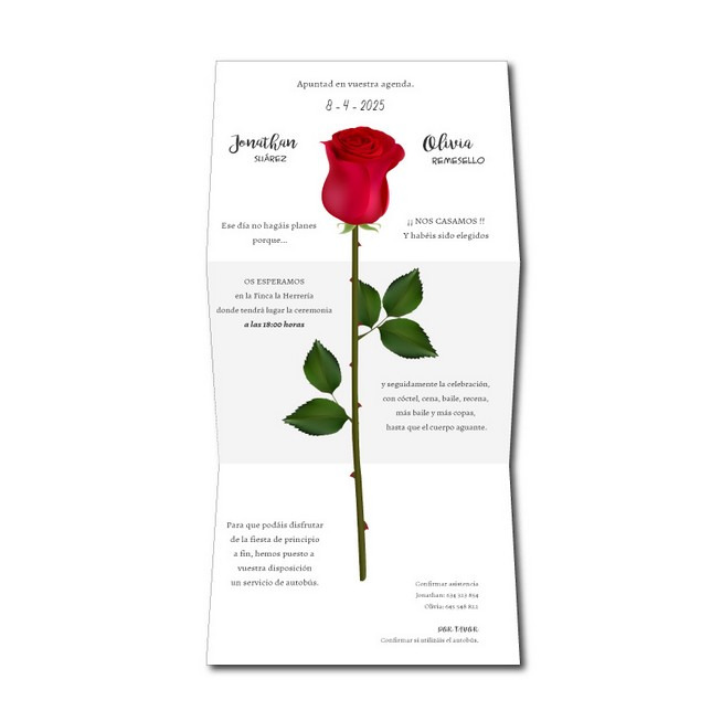 B103064 - Una rosa para la boda (Invitación)