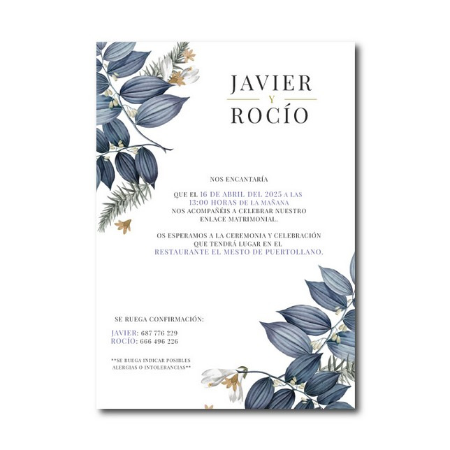 B103089 - Floral, elegante y sencilla (Invitación)