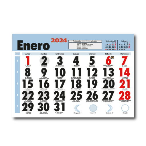 Faldilla Calendarios 435 Mensual