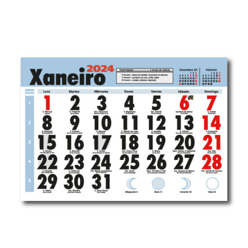 Faldilla Calendarios 435 Mensual Gallego