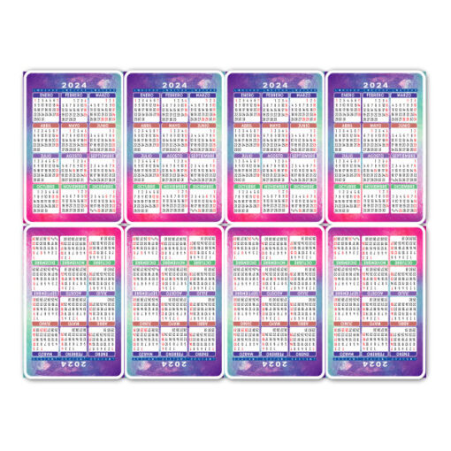 Calendario tarjeta x8 dorso en blanco